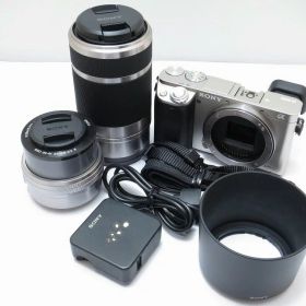 ソニー SONY ミラーレス一眼（ダブルズームキット） α6000 ILCE-6000/E PZ 16-50mm F3.5-5.6 OSS SELP1650/E 55-210mm F4.5-6.3 OSS SEL55 【中古】