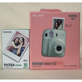 フジフイルム(富士フイルム)の【新品・未開封】instax mini12 ミントグリーン+フィルム10枚(フィルムカメラ)