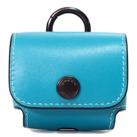 コーチ エアーポッズプロケース COACH カーフレザー イヤホン airpods pro エアーポッズプロ ケース バッグチャーム キーホルダー ティール C3749