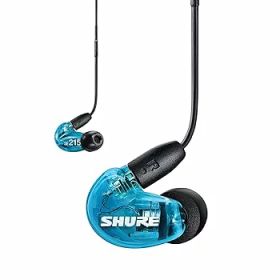 【中古】SHURE イヤホン UNIシリーズ SE215SPE-B+UNI-A トランスルーセントブルー : マイク・リモコン付 【国内正規品/メーカー保証2年】