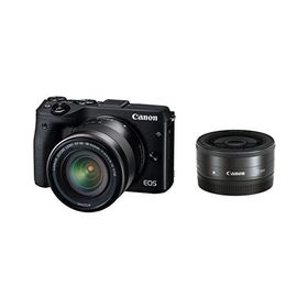 Canon ミラーレス一眼カメラ EOS M3 ダブルレンズキット(ブラック) EF-M18-55mm F3.5-5.6 IS STM EF-M22mm F2 STM 付属 EOSM3BK-WLK