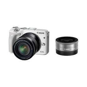 Canon ミラーレス一眼カメラ EOS M3 ダブルレンズキット(ホワイト) EF-M18-55mm F3.5-5.6 IS STM EF-M22mm F2 STM 付属 EOSM3WH-WLK