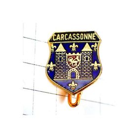 ブローチ・カルカソンヌお城と百合の紋章ユネスコ世界遺産 CARCASSONNE FRANCE UNESCO◆フランス限定アンティーク◆レアなヴィンテージもの