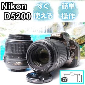 ニコン(Nikon)のNikon D5200 Wレンズ 一眼レフ スマホ転送 レアなブロンズカラー(デジタル一眼)