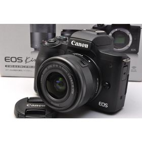 キヤノン Canon ミラーレス一眼 EOS Kiss M レンズキット ブラック SDカード付き 中古