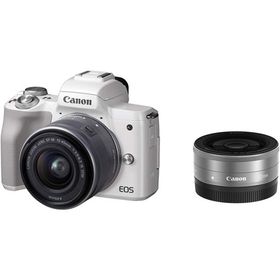 キャノン Canon ミラーレス一眼カメラ EOS Kiss M ダブルレンズキット ホワイト