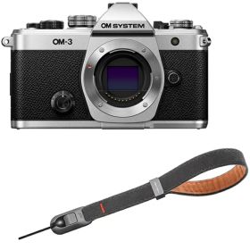 【SBCX-1 充電池充電器セット1個プレゼント中！】 OM SYSTEM オーエムシステム OM-3 ボディ シルバー ミラーレス一眼カメラ＋P-CB-296(ディープグレー) セット