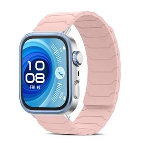 (CiimWaa) バンド Huawei Watch Fit 4 Pro/Huawei Watch Fit 4/Fit3 用 シリコン 時計バンド 強力な磁気 スマート