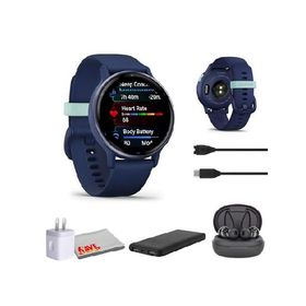 Garmin Vivoactive 5, Health and Fitness GPS Smartwatch for Women and Men, Metallic Navy Bezel w/Navy Case and Silicone Band, 11 Days Battery Life, 1.2