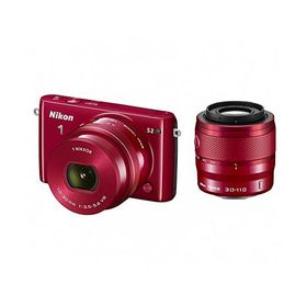 Nikon ミラーレス一眼 Nikon1 S2 ダブルズームキット レッドS2WZRD(中古品)