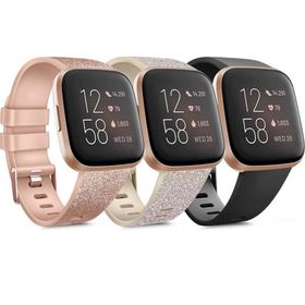 ソフトシリコンバンド 3本パック Fitbit Versa 2 / Fitbit Versa/Fitbit Versa Lite対応 調節可能 スポー