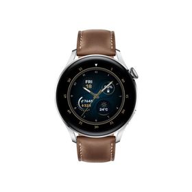 アウトレット HUAWEI WATCH 3 Stainless Steel スマートウォッチ 1.43インチAMOLEDディスプレイ ブラウンレザーストラップ 未使用・未開封品 メーカー保証なし