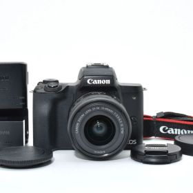 ★外観極上★ キヤノン Canon EOS Kiss M EF-M15-45 IS STM レンズキット ブラック 《ショット数33000回以下！》★完動品★ #06P96A511019