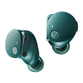 オーディオテクニカ ATH-CKS50TW2 GR(E) ワイヤレスイヤホン bluetooth ノイズキャンセリング 重低音 オリジナルステッカー付き マグネティックスイッチ機能 最大約65時間再生 IP55 防水防塵 マルチポイント対応 置き忘れアラート ヒアスルー 低遅延モード 急速充電 Qiワイヤ