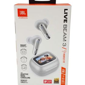 【JBL】【未使用品】ジェービーエル『完全ワイヤレスイヤホン JBL Live Beam 3 シルバー』JBLLIVEBEAM3SIL 音響機器 1週間保証【中古】