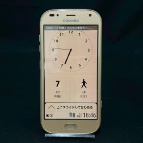 SIMフリー docomo らくらくスマートフォン me F-01L ゴールド