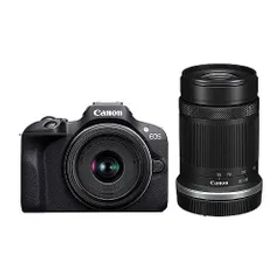 【中古】Canon ミラーレス一眼カメラ EOS R100 ダブルズームキット(RF-S18-45+RF-S55-210) ブラック/APS-C/約356g EOSR100-WZK