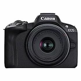 【中古】Canon キヤノン ミラーレスVlogカメラ EOS R50 (ブラック) RF-S18-45mm F4.5-6.3はSTM&RF-S55-210mm F5-7.1はSTMレンズ 24.2万画素 4K動画 被写
