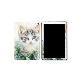 MightySkins Glossy Glitter Skin Compatible with Kindle Fire HD 10 (2023) - Blue Eyed Kitten | Protective, Durable High-Gloss Glitter Finis_並行輸入