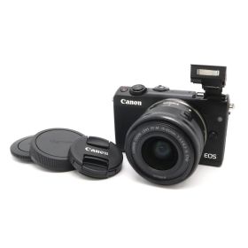 【中古】《美品》 ミラーレス一眼カメラ CANON EOS M100 レンズキット ブラック キヤノン キャノン EF-M15-45 IS STM k3256