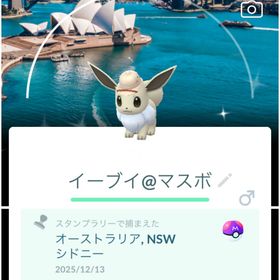 【マスボ🟣入り 超激レア】シドニー背景色違いイーブイ‼️《非対面トレード》 | ポケモンGOのアカウントデータ、RMTの販売・買取一覧