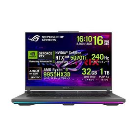 ゲーミングノート ROG Strix G16 G614FR-R9X3D5070TI 16型 /Ryzen9 9955HX3D /RTX5070Ti /RAM:32GB /SSD:1TB /WQXGA /Windows11Home /エクリプスグレー