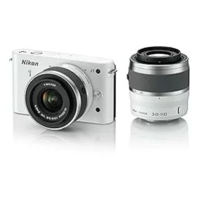 【中古】Nikon ミラーレス一眼カメラ Nikon 1 (ニコンワン) J1 (ジェイワン) ダブルズームキット ホワイトN1 J1WZ WH