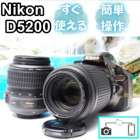 Nikon D5200 Wレンズ 一眼レフ スマホ転送 レアなブロンズカラー