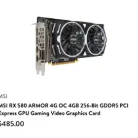 MSI Radeon Arm RX 580 4GB GDDR5 グラフィックス カード (RX 580 ARM 4G OC)