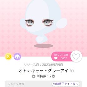 オトナキャットグレーアイ | ポケコロツイン(ポケツイ)のアイテム、RMTの販売・買取一覧