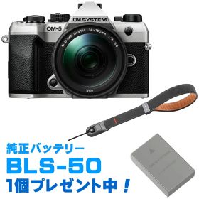 純正スペアバッテリープレゼント！ OM SYSTEM オーエムシステム OM-5 Mark II 14-150mm II レンズキット シルバー＋P-CB-296(ディープグレー) セット 【10,000円分キャッシュバック！25.11.1(土)-26.1.26(月)まで】