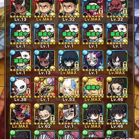 石2820 鬼滅コラボコンプ➕ セツナ＆エーテル+運UP60↑ | ポコダン(ポコロンダンジョンズ)のアカウントデータ、RMTの販売・買取一覧