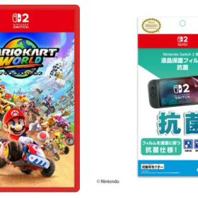 【セット商品】マリオカート ワールド ＋ Nintendo Switch 2 専用液晶保護フィルム 抗菌