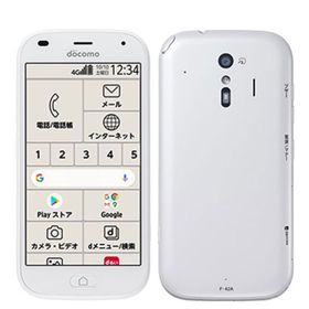フジツウ(富士通)のF-42A らくらくスマートフォン ホワイト SIMフリー 本体 ドコモ Aランク スマホ 【送料無料】 f42aw8mtm(スマートフォン本体)
