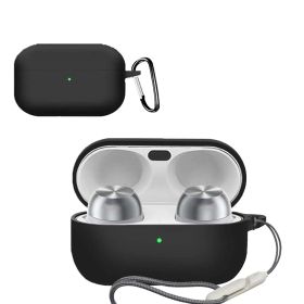 新品 For Technics EAH-AZ100 ケース カバー （カラビナ付き+ストラップ付き ） 落下防止 キズ防止 耐衝撃 装着充電可能 防水 防塵 Technics EAH-AZ100 用 ケース カバー（ブラック）