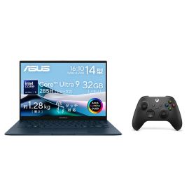 【セット商品】ASUS Zenbook 14 UX3405 ノートパソコン 14型 インテル Core Ultra 9 285H メモリ 32GB SSD 512GB Wi-Fi 7 Bluetooth Windows 11 Home WPS Office付き UX3405CA-TU9325WR ＋ Xbox ワイヤレス コントローラー (カーボン ブラック) EP2-29931