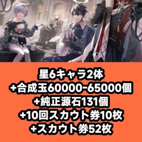 星6キャラ2体+合成玉60000-65000個+純正源石131個+10回スカウト券10枚+スカウト券 | アークナイツのアカウントデータ、RMTの販売・買取一覧