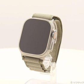 〔中古〕Apple(アップル) Apple Watch Ultra 2 GPS + Cellular 49mm チタニウムケース オリーブアルパインループ〔352-ud〕