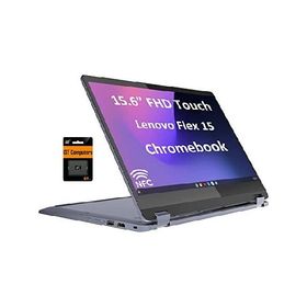 Lenovo Ideapad Flex 3 Chromebook 15.6" (2023) FHD 2-in-1 Touchscreen (Intel N4500, 4GB RAM, 128GB (64GB eMMC + 64GB SD Card), Webcam) Home ＆ Student