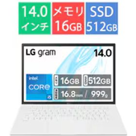 LGエレクトロニクス ノートパソコン LG gram/14型/Core i5-1334U/メモリ 16GB/SSD 512GB/Windows 11 Pro/スノーホワイト 14Z90RU-GP51J