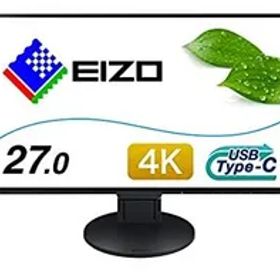 【中古】EIZO FlexScan 27.0インチ ディスプレイモニター (4K UHD/IPSパネル/ノングレア/ブラック/USB Type-C搭載/&無輝点保証) EV2785-BK
