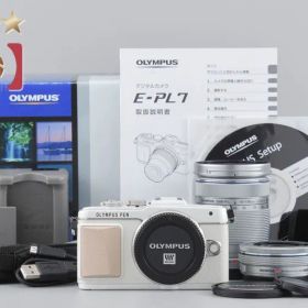 OLYMPUS オリンパス "Count 1,154" Olympus PEN Lite E-PL7 White 16.1 MP EZ 14-42 40-150 Lenses w/ Box ミラーレスカメラ