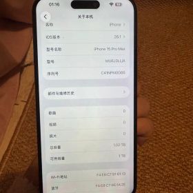 海外版 iPhone 15 Pro Max 1TB，美品，バッテリーは95%