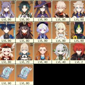 💚 [アジア] 冒険ランク 58 💚 21倍 星5キャラクター 💚 47文字 💚 魈 C1 および アルベド C1 および 楓原万葉 & 放浪者 & クレー & 胡桃 & ナヒーダ