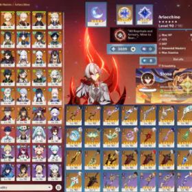 🔥 【アジア】💎57 レジェンド🔥アルレッキーノ C1+1🔥ヌヴィレット🔥キィニチ C1🔥閑雲 C1🔥申鶴 C1🔥ティグナリ 完凸✨74 ゴールド スター3500💎 原石✴️8 紡がれた運命 リセマラ🦹コスチューム🌸崩壊