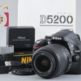 Nikon ニコン 【中古】Nikon ニコン D5200 18-55 VR レンズキット ブラック シャッター回数僅少 デジタル一眼レフカメラ