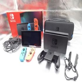 【動作確認済】 Nintendo Switch バッテリー強化版 本体一式 HAC-001 スイッチケース付 ネオンブルー ネオンレッド