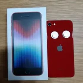 SIMフリー iPhoneSE 第3世代 128GB レッド 81% ひびアリ