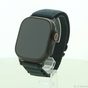 【中古】Apple(アップル) Apple Watch Ultra 2 GPS + Cellular 49mm ブラックチタニウムケース ダークグリーンアルパインループ 【352-ud】