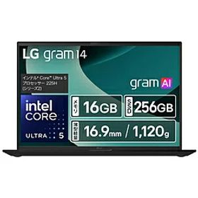 LG(エルジー) ノートパソコン LG gram 14 オブシディアンブラック 14Z90T-GA52J ［14.0型 /Windows11 Home /intel Core 5 /メモリ：16GB /SSD：256GB /日本語版キーボード /2025年2月モデル］ 14Z90T-GA52J